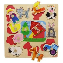 Puzzle encajable siluetas granja de madera goula 12 piezas 31x30x1.5 cm Puzzle encajable siluetas granja de madera goula 12 piezas 31x30x1.5 cm