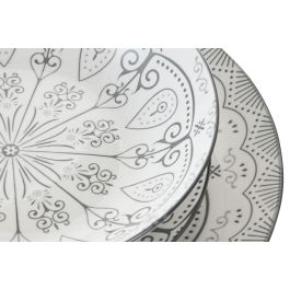 DKD Home Decor Vajilla Scandi Gris Claro 20x20x4 cm 18 Piezas Set