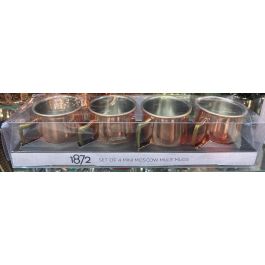 DKD Home Decor Mug Loft Dorado 15 x 6 x 5 cm Set de 4 Piezas Chupito Moscow Mule 60ml