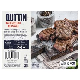 Bandeja rectangular con grill Quttin 33x24 cm (6 Unidades) Bandeja rectangular con grill Quttin 33x24 cm (6 Unidades)