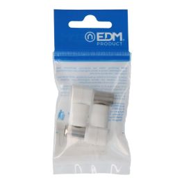 Edm Clavija + Base TV Acodada Blanco Polietileno 9,5 mm
