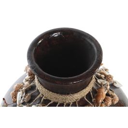 DKD Home Decor Jarron Balines Multicolor Bambu Conchas 30 x 32 x 30 cm (2 Unidades)