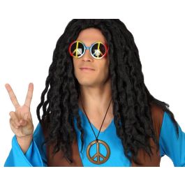 Colgante Hippie Años 60 Símbolo Paz 15*14 cm Plateado