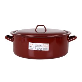 Cacerola Esmaltada con Tapa 32 cm - 10L Teja - La Estrella (4 Unidades) Cacerola Esmaltada con Tapa 32 cm - 10L Teja - La Estrella (4 Unidades)
