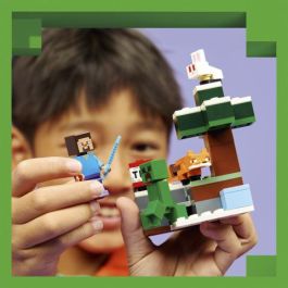 LEGO 21583 Minecraft La Aventura de Steve en la Taiga - Set de Construcción 79 Piezas con Figura de Steve, Creeper, Zorro y Conejo para Niños +6 Años