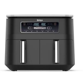 Ninja AF300EU Freidora de Aire 6 en 1 Dual Zone 7.6L, Cocina 2 Alimentos a la Vez, Max Crisp, Asar, Hornear, Deshidratar, Recalentar