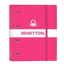 Benetton Carpeta 4 Anillas 35mm con Recambio Raspberry Rosa Fucsia 27x32x3,5