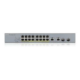 Zyxel GS1350-18HP-EU0101F Switch Gestionado L2 Gigabit Ethernet con PoE, 16 Puertos, Color Gris