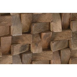 DKD Home Decor Decoración de Pared Moderna Escultórica de Troncos en Madera de Mango Color Natural de 90x90x4.5 cm