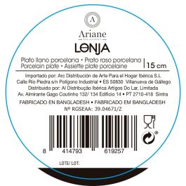 Plato Llano Porcelana Decor Ariane 15 cm (24 Unidades)