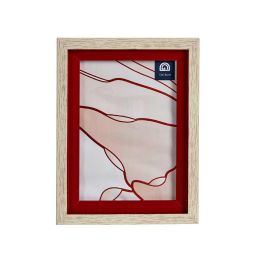 Giftdecor Portafotos Natural Borde Rojo para Foto 13x18 cm (Set de 24)