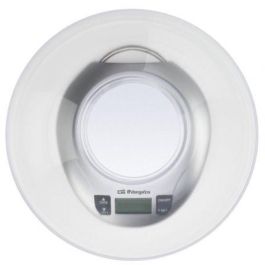 Orbegozo PC 2017 A Báscula de Cocina Electrónica Digital hasta 3.5kg, Función Tara, Bol Transparente, Plata