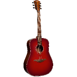 LAG Guitarra Acústica Dreadnought Edición Limitada Red Burst
