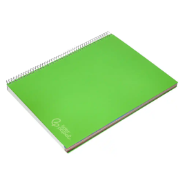 Liderpapel Cuaderno espiral Micro Jolly A4, 140 hojas, cuadro 5mm, 75gr, verde, espiral, tapa forrada