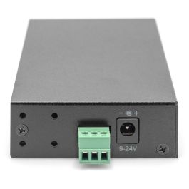 Digitus DA-70258-1 Hub USB 3.0 Industrial 7 Puertos USB 3.2 Gen 1 (5 Gbps) Negro Metálico con protección ESD