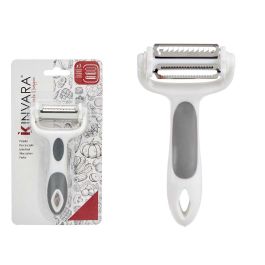 Pelador de Cocina 3 en 1 Kinvara - 12x3x22 cm, Blanco/Gris, Acero Inoxidable (36 Unidades) Precio: 73.50000042. SKU: B1HZD2EZFX
