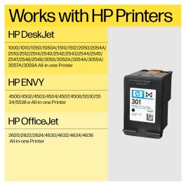 HP N9J72AE Tinta Negro y Tricolor Original Alto Rendimiento 301
