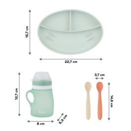 Caja de comida GROW'ISY de Babymoov, 24-36 meses, Contiene 1 botella de agua, 2 cucharas y 1 plato compartimentado