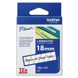 Brother Cinta Rotuladora Laminada Texto Negro Sobre Transparente 18 mmx8M Brother Cinta Rotuladora Laminada Texto Negro Sobre Transparente 18 mmx8M