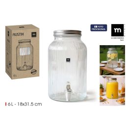 Inde Tarro Dispensador de Vidrio Lines con Grifo, 6 Litros, 18 x 31.5 cm Precio: 65.10000013. SKU: B15L4G9SFN