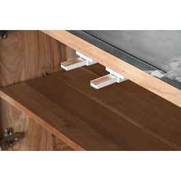 DKD Home Decor Buffet Moderno Listones Marmol Negro Natural Acacia y Marmol 170x40x80 cm