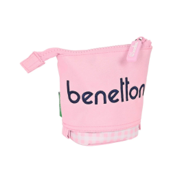 Estuche Cubilete Benetton Vichy Rosa (8 x 19 x 6 cm)