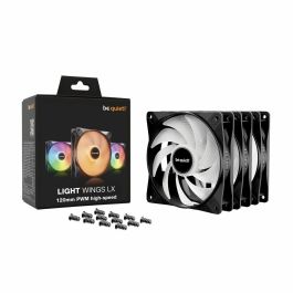 be quiet! LIGHT WINGS LX PWM high-speed Triple-Pack Ventilador 120mm RGB Negro 2100 RPM (3 unidades)
