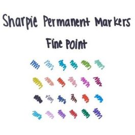 Sharpie Rotulador Permanente Punta Fina Negro y Gris Pack de 24 Unidades Redondo Secado Rápido Resistente al Agua y a la Luz