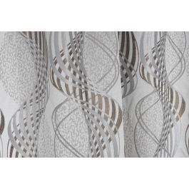 DKD Home Decor Cortina Tradicional Gris Poliester 270 x 140 cm (2 Unidades)