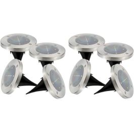 Juego de 8 focos solares redondos de acero inoxidable para empotrar o insertar - LUMISKY - DECKY - LED blanco frío - Ø12 cm Precio: 49.50000011. SKU: B196JQZPT8