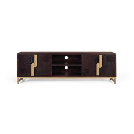 Giner y Colomer Mueble de TV de Madera Maciza de Mango con Base de Metal Dorado Precio: 1040.5879. SKU: B17PPN4BZ7