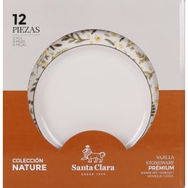 Vajilla Santa Clara Castroverde 12Pcs - Stoneware Vitrificado, Resistente, Apto Lavavajillas y Microondas (2 Unidades) Vajilla Santa Clara Castroverde 12Pcs - Stoneware Vitrificado, Resistente, Apto Lavavajillas y Microondas (2 Unidades)