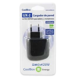 Coolbox UX-2 Cargador de Pared 2 Puertos USB 5V Negro