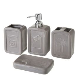 Set de Baño Gris Cerámica 27,5 x 7 x 24 cm