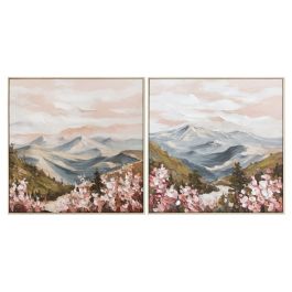 DKD Home Decor Cuadro Alpino de Montañas Blanco y Rosa 80x80 cm (2 Unidades) en Lienzo y MDF Precio: 120.78999966. SKU: B147KSXQT3