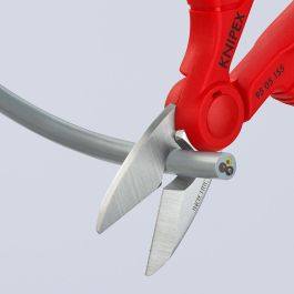 Knipex 9505155sb Tijeras de electricista con microdentado, cortacables y portaherramientas, 130x32x155mm Knipex 9505155sb Tijeras de electricista con microdentado, cortacables y portaherramientas, 130x32x155mm