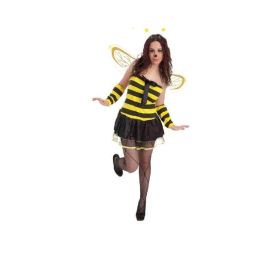 Creaciones Llopis Disfraz Adulto Abeja con Lazo Talla L - Vestido, Guantes, Alas y Antenas