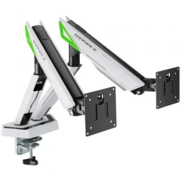 AISENS - SOPORTE DE MESA GAMING CONTRAPESO GIRATORIO E INCLINABLE PARA MONITOR/TV 16KG (3 PIVOTES, 2 BRAZOS) DE 17-38, NEGRO-BLANCO Precio: 75.79000044. SKU: B1EZ398Y3F