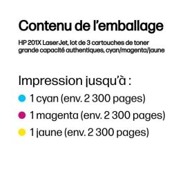 HP 201X 3-pack High Yield Cyan/Magenta/Yellow Original LaserJet Toner Cartridges