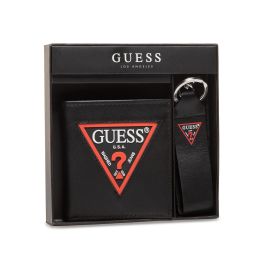 Set Guess: Guess, Leather Keyring, Black + Daelon, Leather Wallet, Small Billfold, Red/Black, For Men Precio: 112.50000047. SKU: B1K9MM4RWP