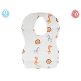 Baberos Desechables de Celulosa con Estampado de Animales de la Selva, Pack de 10 Unidades