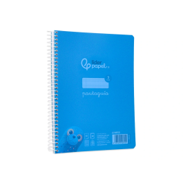 Liderpapel Cuaderno Espiral A5 Pautaguía Tapa Plástico 80 Hojas 90gr Cuadro Pautado 3mm Con Margen Color Azul