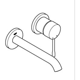 Grohe Mezclador de lavabo de pared 27922GL0, 2 orificios, Talla M, Acabado Grafito Duro