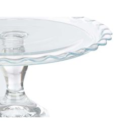 Pasabahce Tartera con Pie de Vidrio Diametro 26 cm, Transparente, Ideal para Hornear y Servir, 12 cm de Alto (Set de 4)
