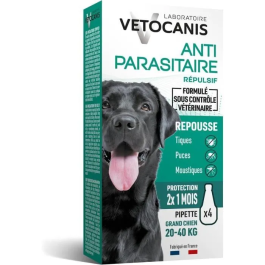 Vetocanis Pipetas Anti-Pulgas y Anti-Garrapatas para Perros Grandes 20-40 kg Lote 4 Pipetas 2x 1 Mes de Protección Precio: 23.59000028. SKU: B1DXEJBSNF