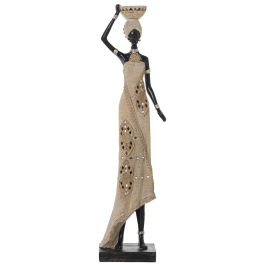 Figura Decorativa Alexandra House Living Beige Plástico Africana 15 x 19 x 63 cm