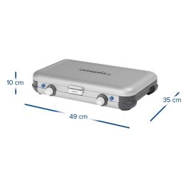 CAMPINGAZ Parrilla Portátil Grill & Go Caravan, Cocina de Camping 2 Zonas, 4000 W, Negro/Gris/Plata, 5.4 kg, con Funda