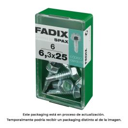 Fadix Tornillo Rosca Chapa Hexagonal Autotaladrante 6,3x25mm, Caja de 6 Unidades