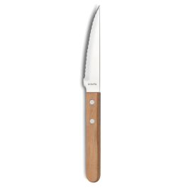Amefa Pizza Bois Cuchillo Chuletero Acero Inoxidable Mango Madera 21 cm Set 12 Piezas