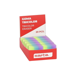 Safta Goma de borrar PVC Tricolor, Expositor 20 Unidades, 80x130x30 mm Precio: 16.78999993. SKU: B1EVTZC4XC